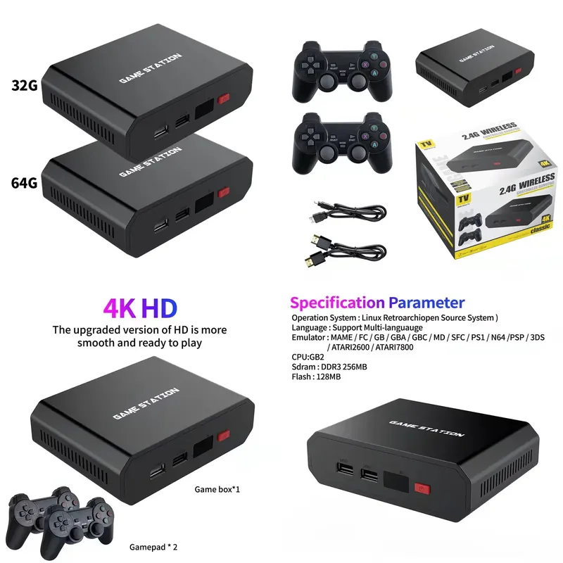 Gaming Set Accessories - M8plus HD Videogame Console Box 2.4G