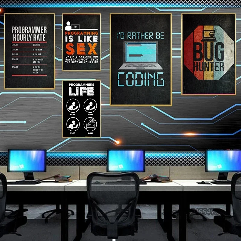 Gaming Accessories Boys - Gaming Zone Hacker Code Poster Programmeur